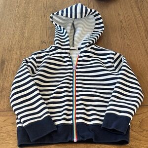 Crewcuts girls 4T 5T Navy and White Striped Kids zip up Hoodie